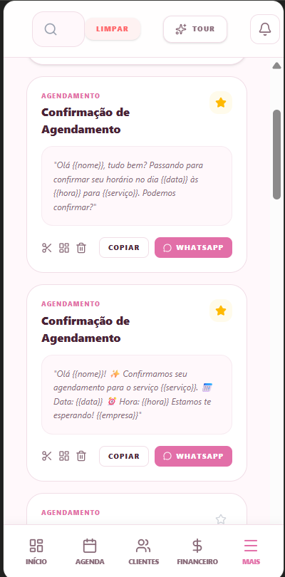 Mensagens prontas para WhatsApp