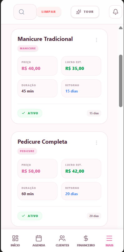 Catálogo de serviços